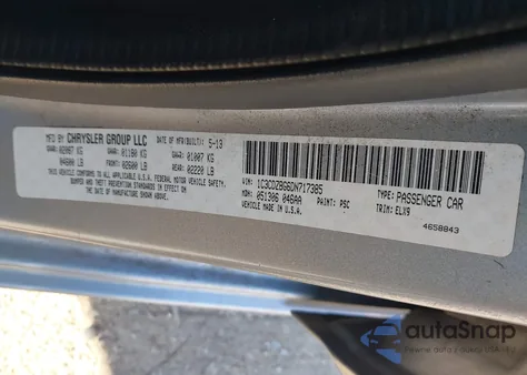 2013 Dodge Avenger R/T z USA, uszkodzony, nr VIN 1C3CDZBG6DN717385